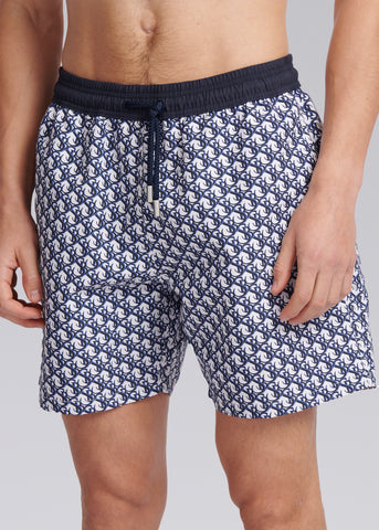 Sandbanks Monogram Swim Shorts - Navy