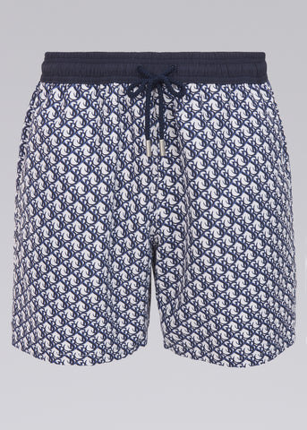 Sandbanks Monogram Swim Shorts - Navy