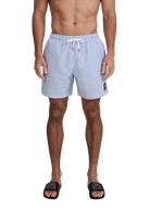 Sandbanks Striped Seersucker Swim Shorts - Navy/White
