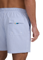 Sandbanks Striped Seersucker Swim Shorts - Navy/White