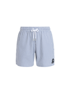 Sandbanks Striped Seersucker Swim Shorts - Navy/White