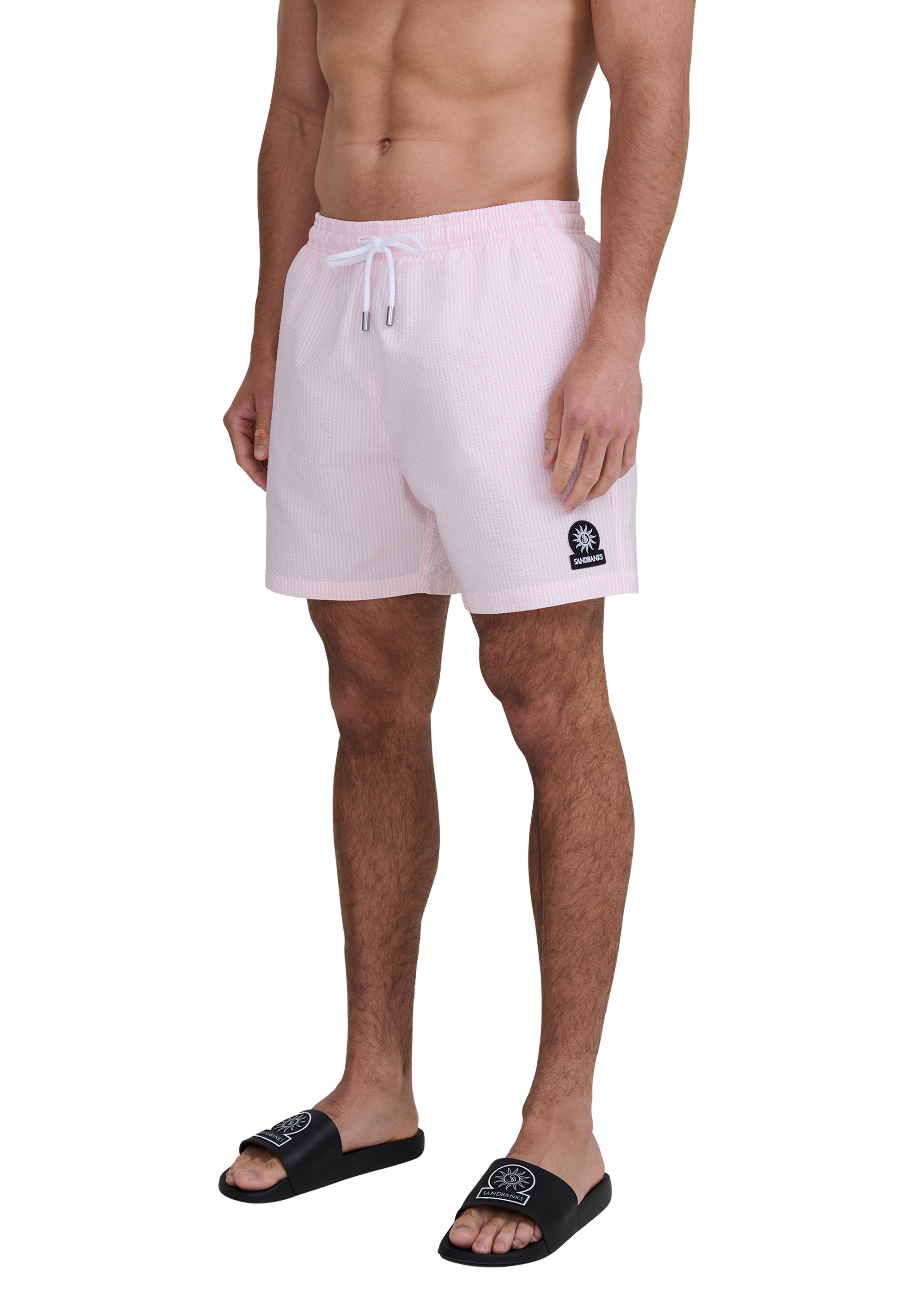 Seersucker Swim Short - Pink