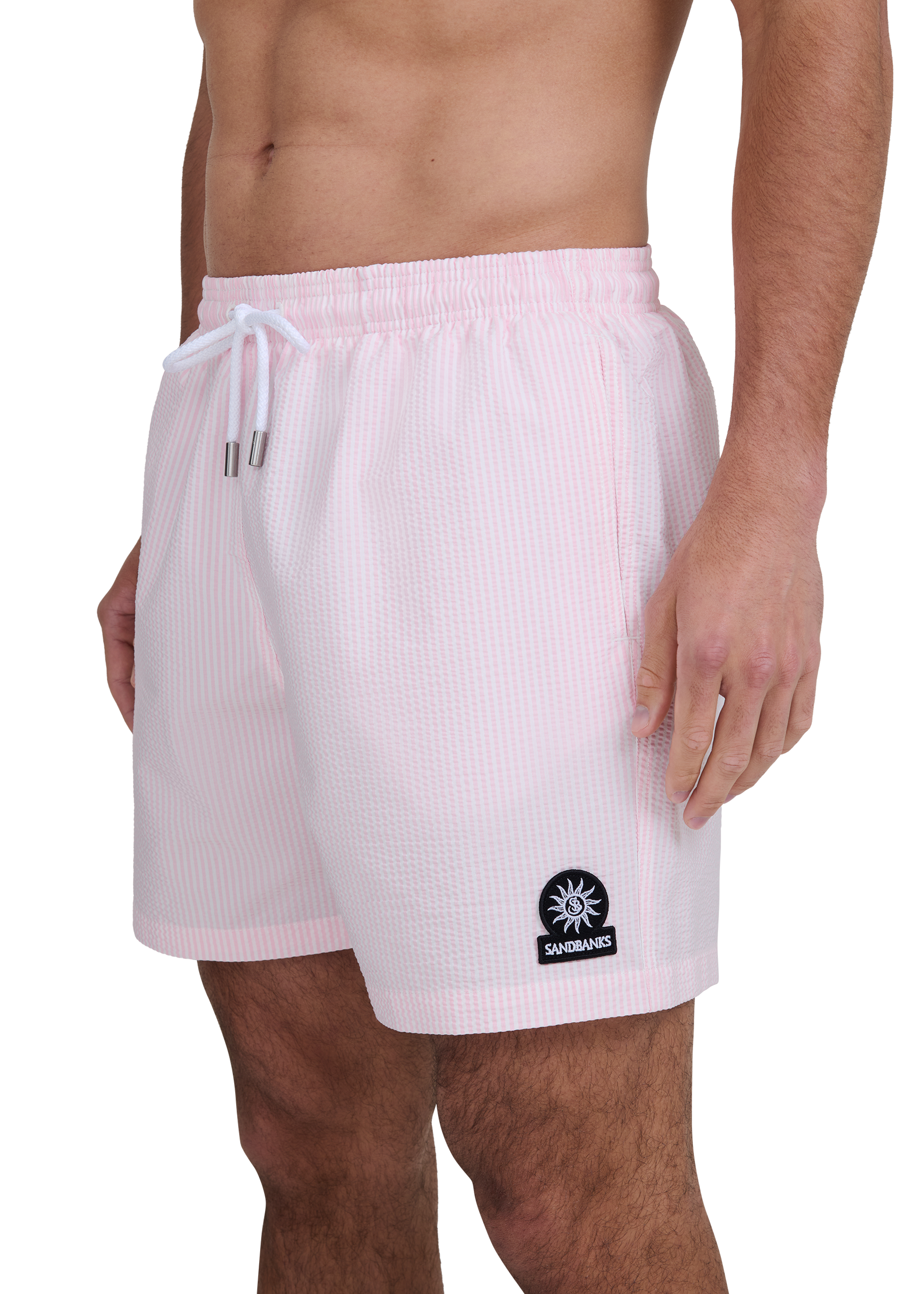 Seersucker Swim Short - Pink