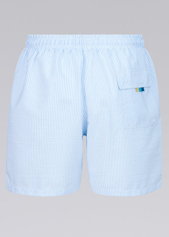 Sandbanks Seersucker Swim Shorts - Crystal Blue