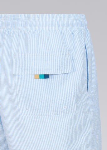 Sandbanks Seersucker Swim Shorts - Crystal Blue