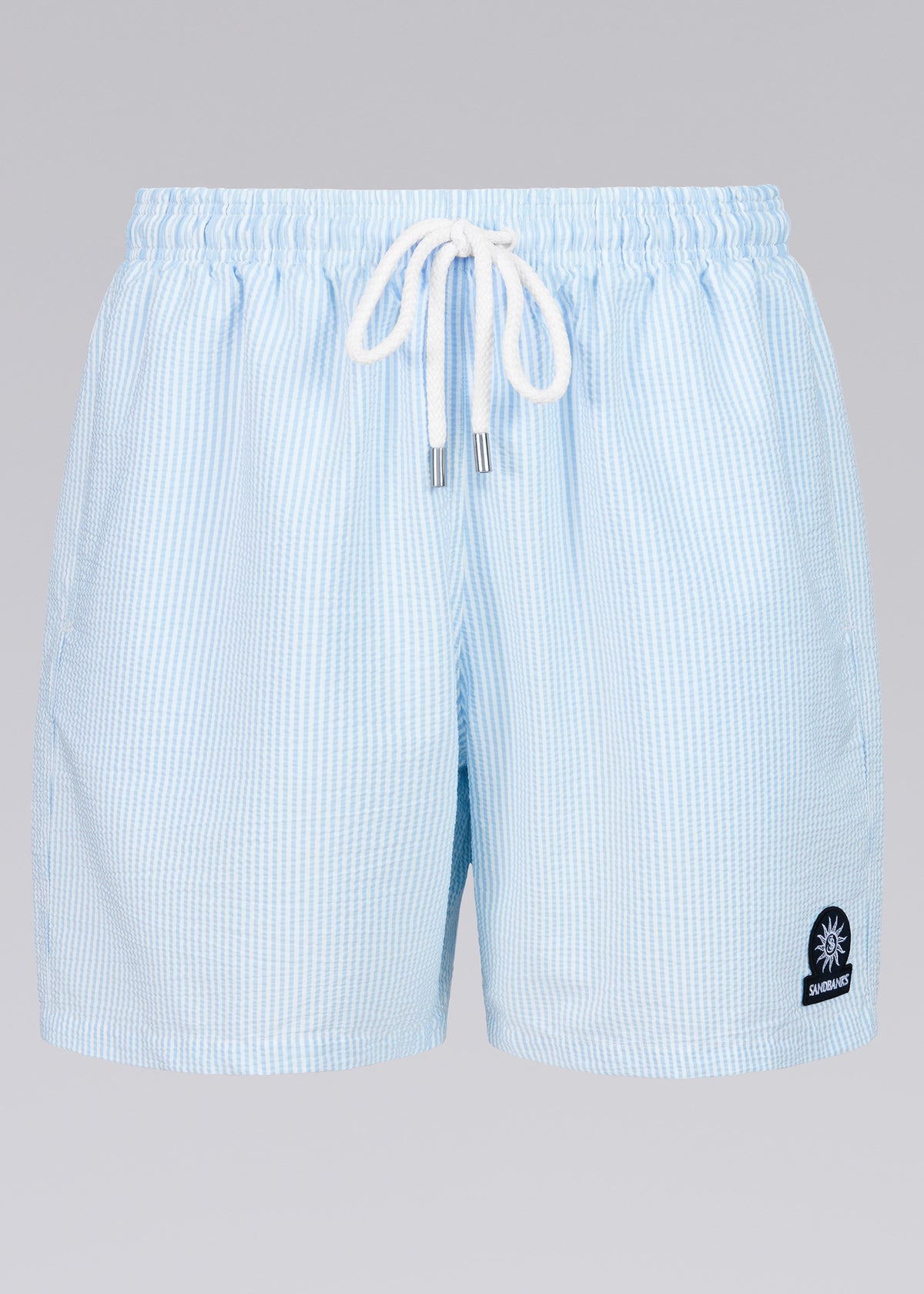 Sandbanks Seersucker Swim Shorts - Crystal Blue