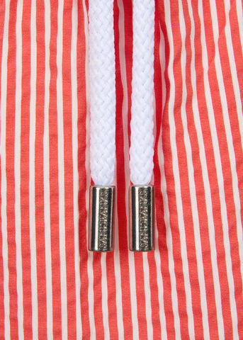Sandbanks Striped Seersucker Swim Shorts - Red/White