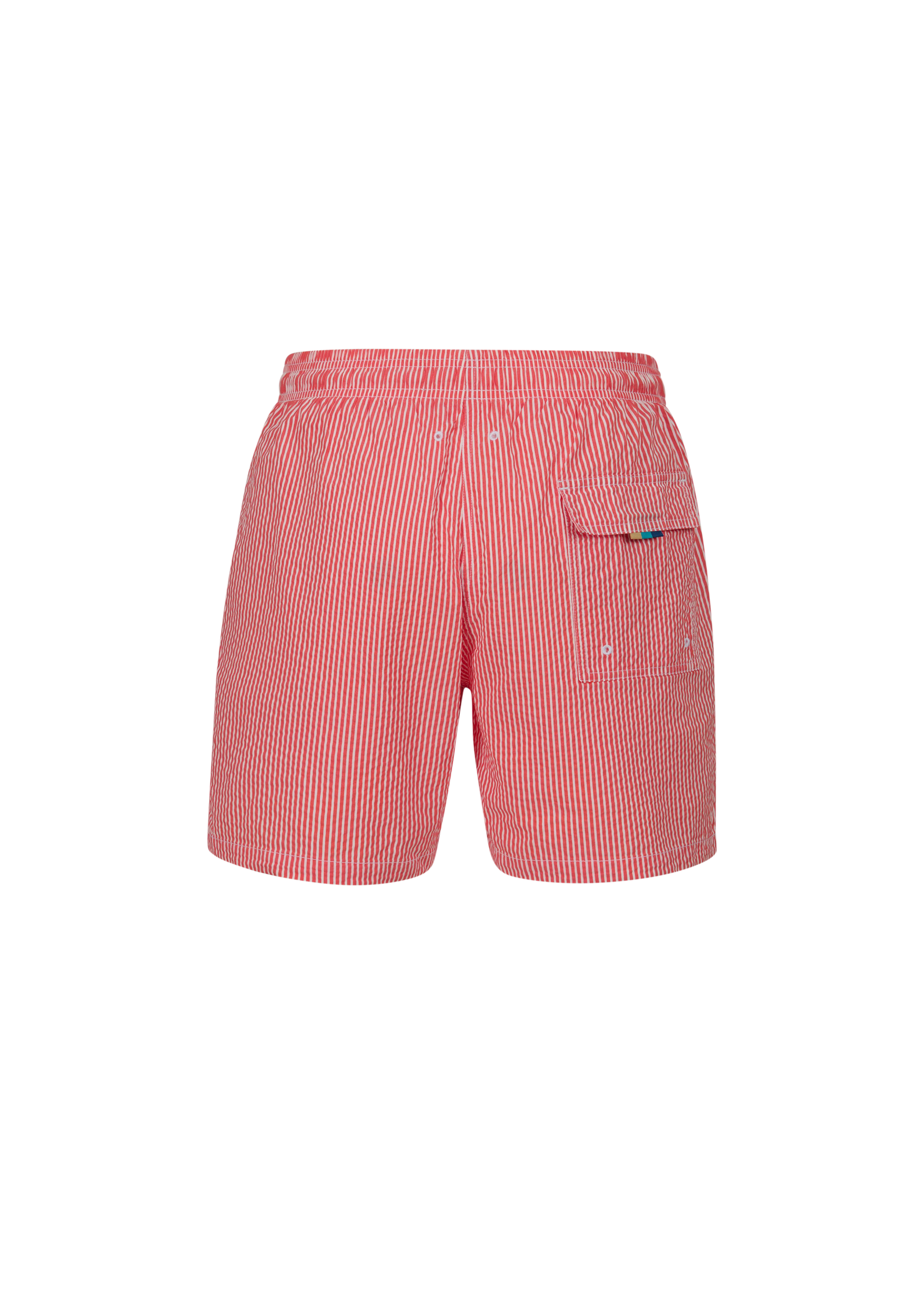 Sandbanks Striped Seersucker Swim Shorts - Red/White