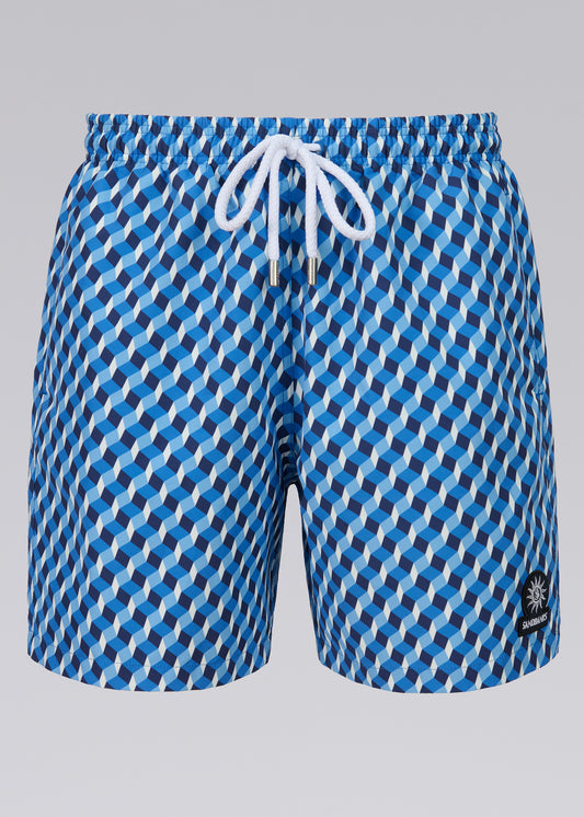 Sandbanks Geometric Swim Shorts - Navy