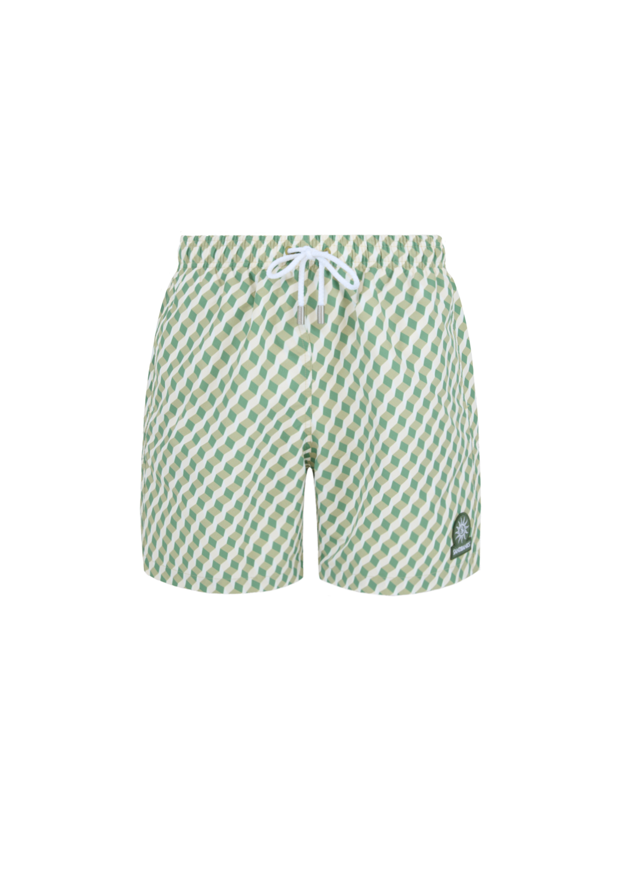 Geometric Swim Shorts - Sage
