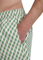Geometric Swim Shorts - Sage