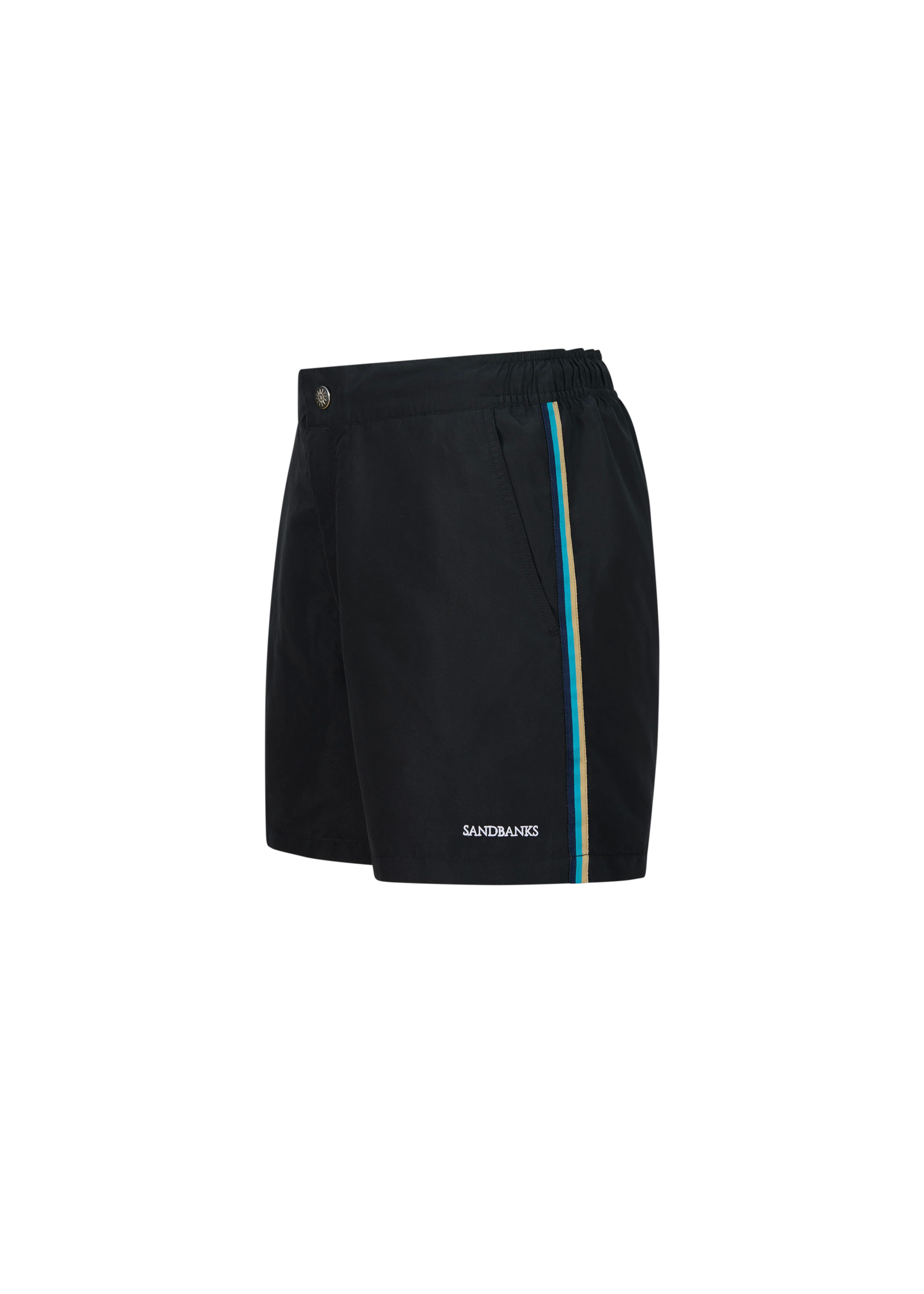 Sandbanks Side Stripe Swim Short - Black