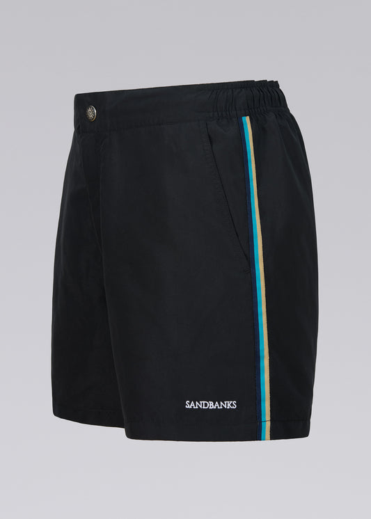 Sandbanks Side Stripe Swim Short - Black