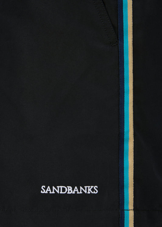 Sandbanks Side Stripe Swim Short - Black