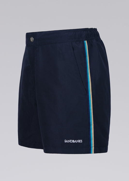 Sandbanks Side Stripe Swim Short - Navy