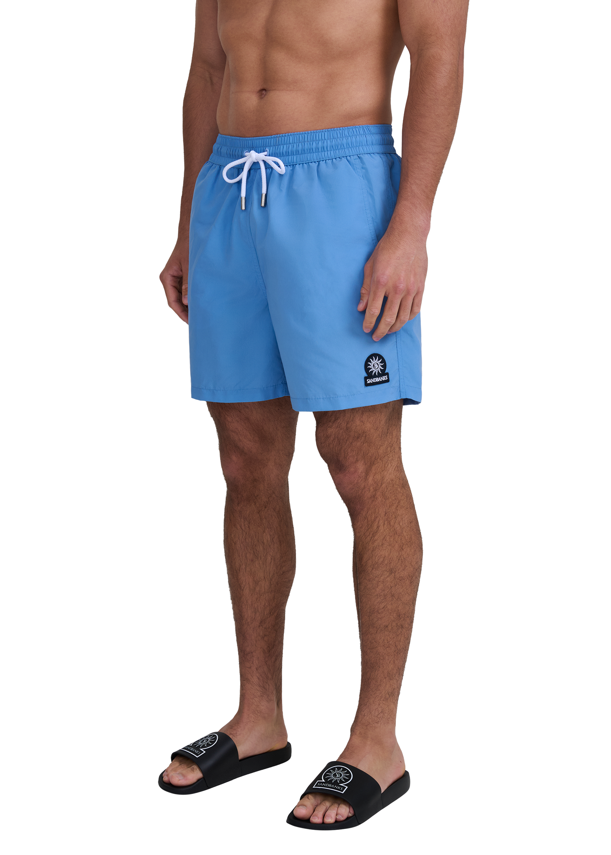 Classic Badge Logo Swim Shorts - Dusty Blue