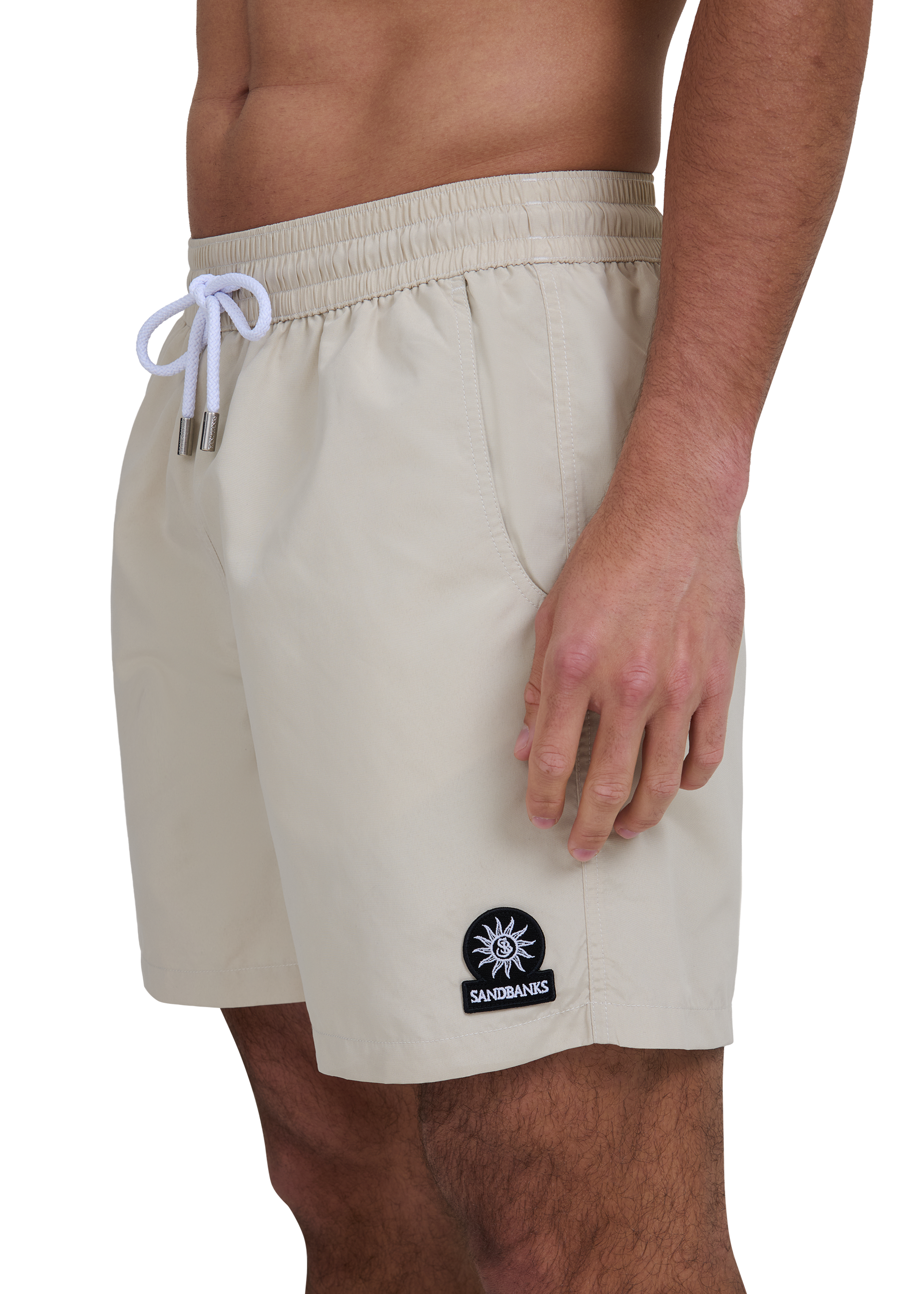 Classic Badge Logo Swim Shorts - Stone