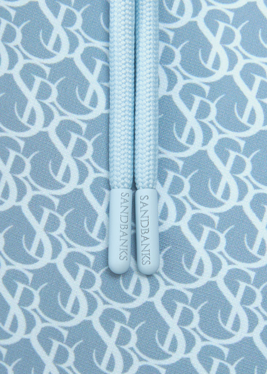 Sandbanks Monogram Swim Shorts - Crystal Blue