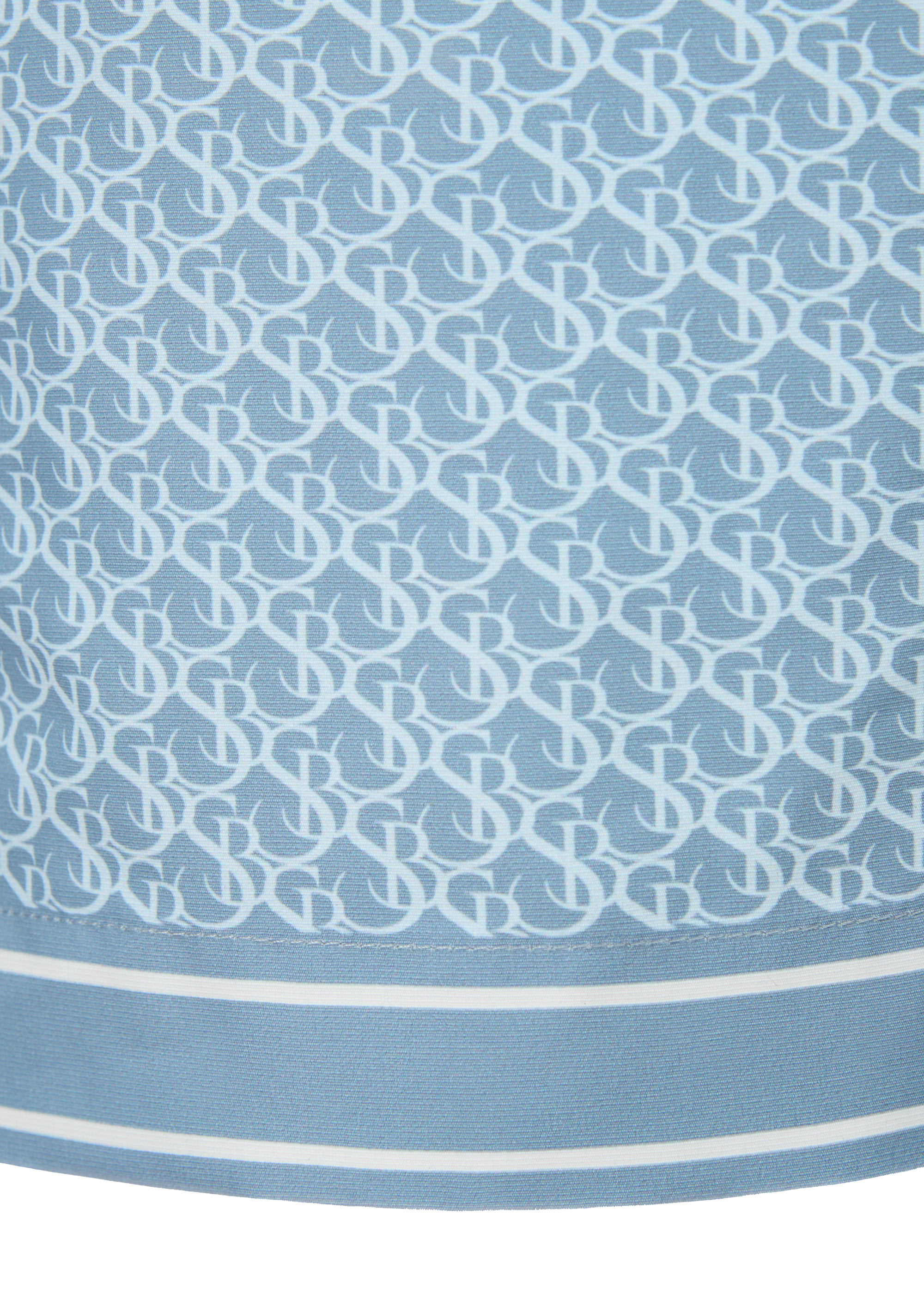 Sandbanks Monogram Swim Shorts - Crystal Blue