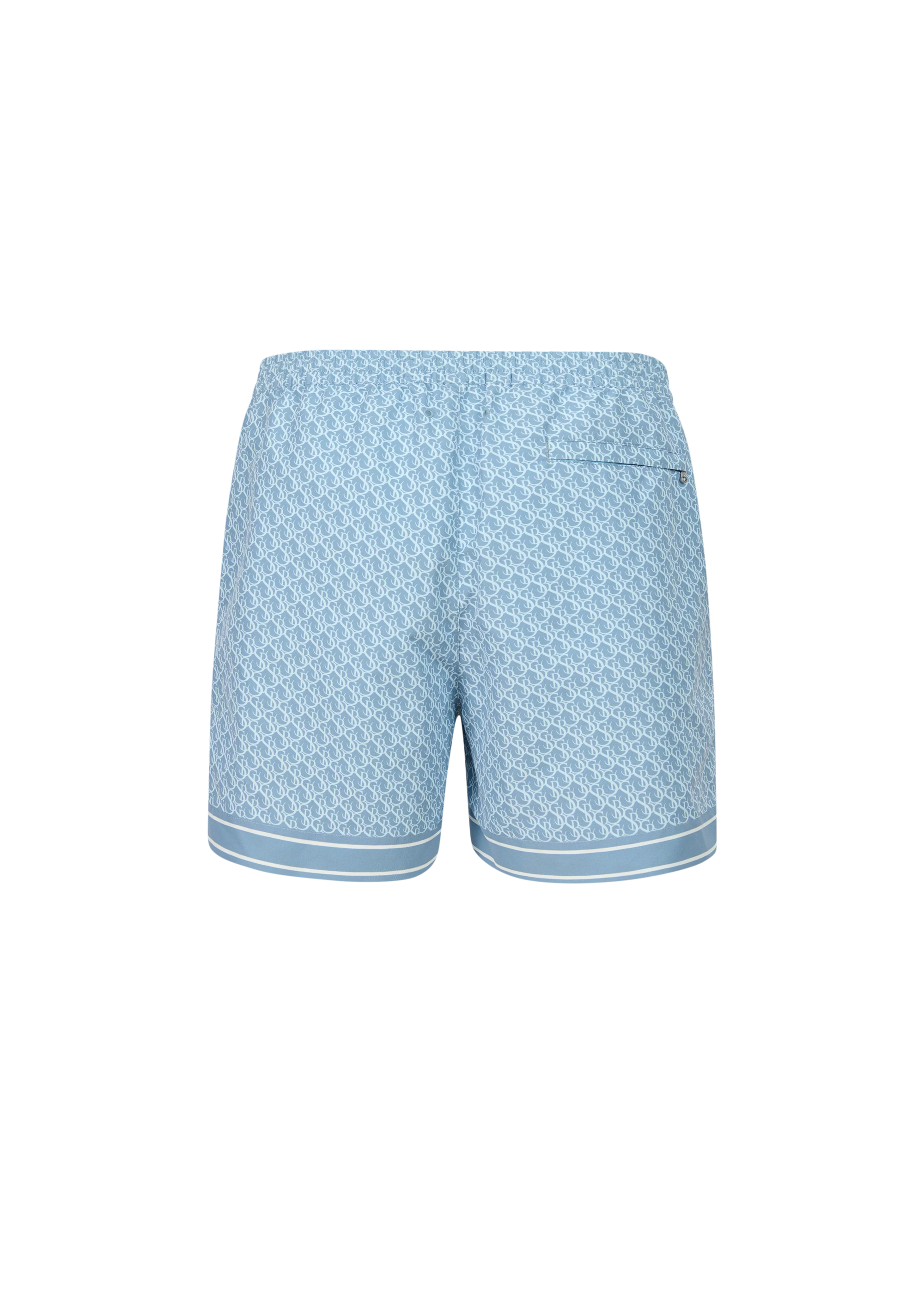 Sandbanks Monogram Swim Shorts - Crystal Blue