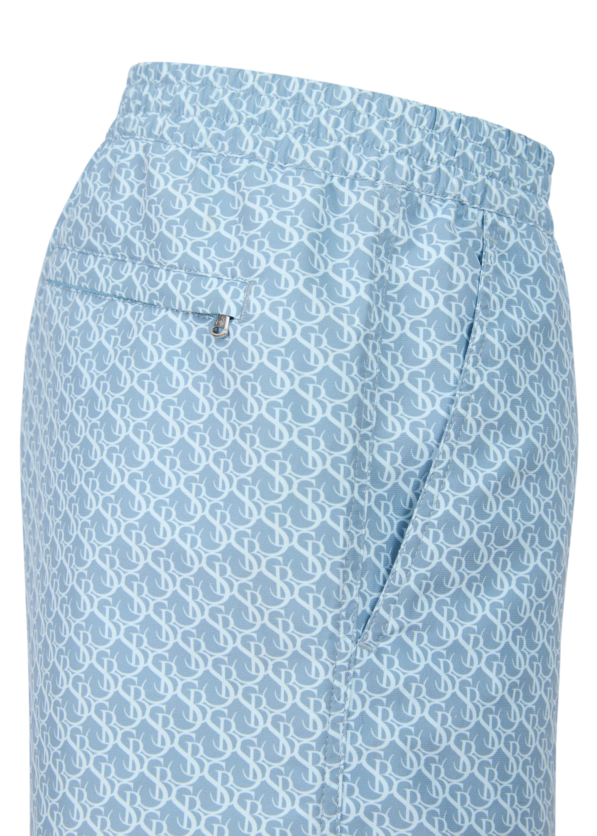 Sandbanks Monogram Swim Shorts - Crystal Blue
