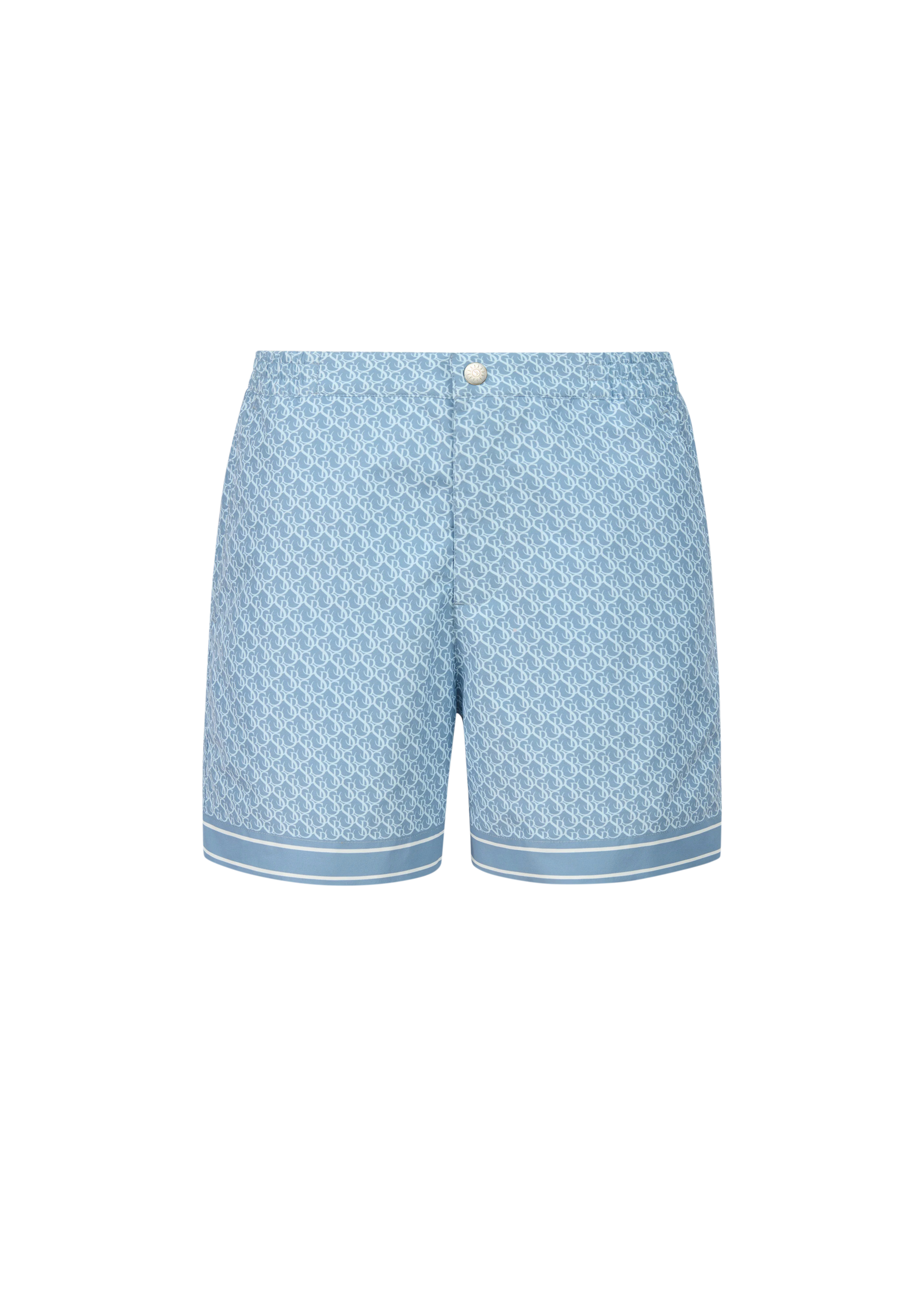 Sandbanks Monogram Swim Shorts - Crystal Blue