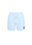 Wide Stripe Swim Short - Crystal Blue