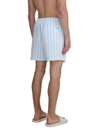 Wide Stripe Swim Short - Crystal Blue