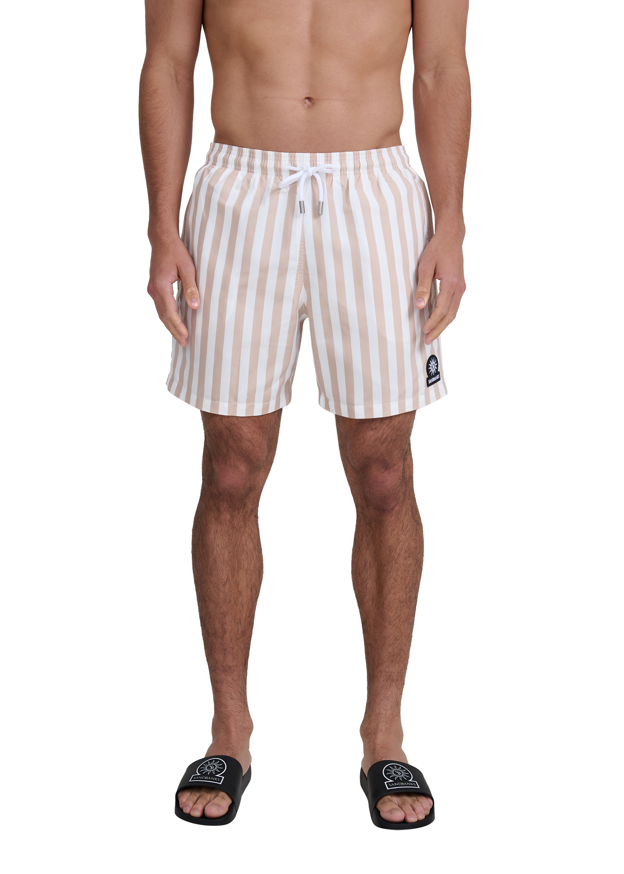 Wide Stripe Swim Short - Sand