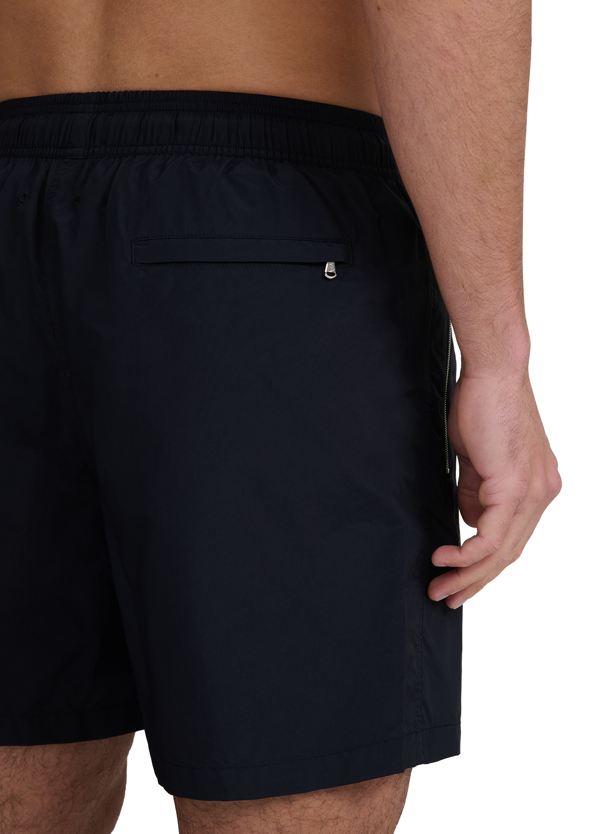 Nylon Zip Swim Short - Black