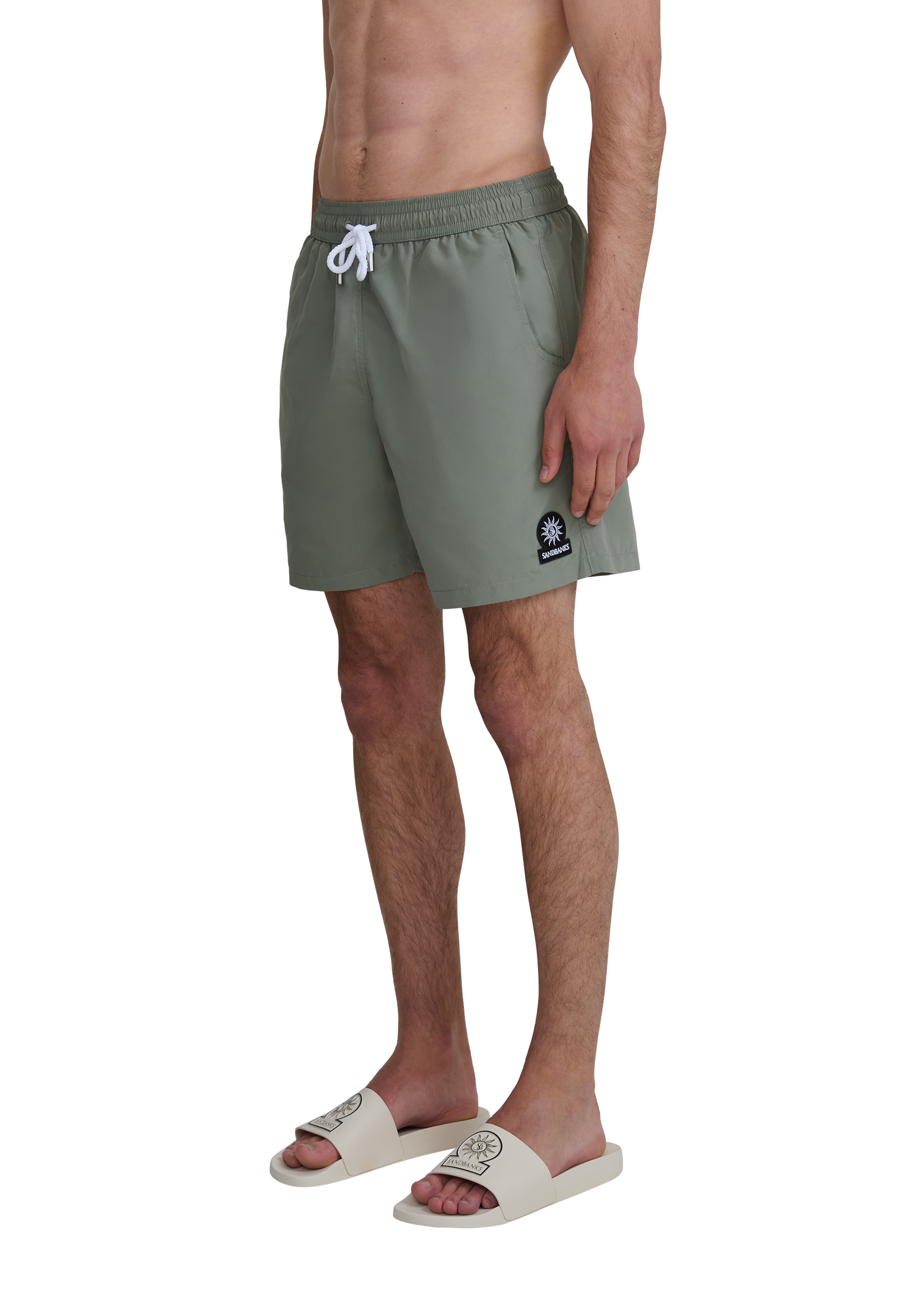 Classic Badge Logo Swim Shorts - Army