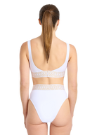 Sandbanks Monogram Jacquard Bikini Top - White