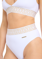 Sandbanks Monogram Jacquard Bikini Top - White