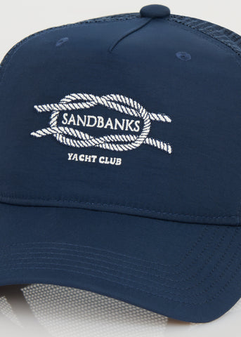 Sandbanks Yacht Club Mesh Back Nylon Cap - Navy