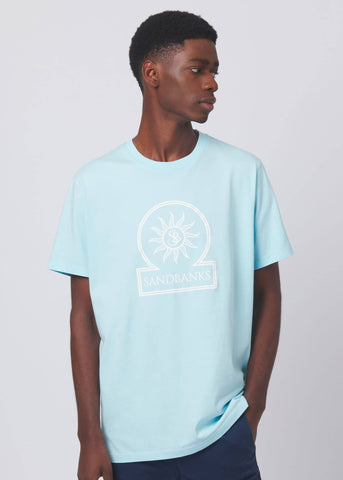 Sandbanks Logo Graphic T-Shirt - Crystal Blue