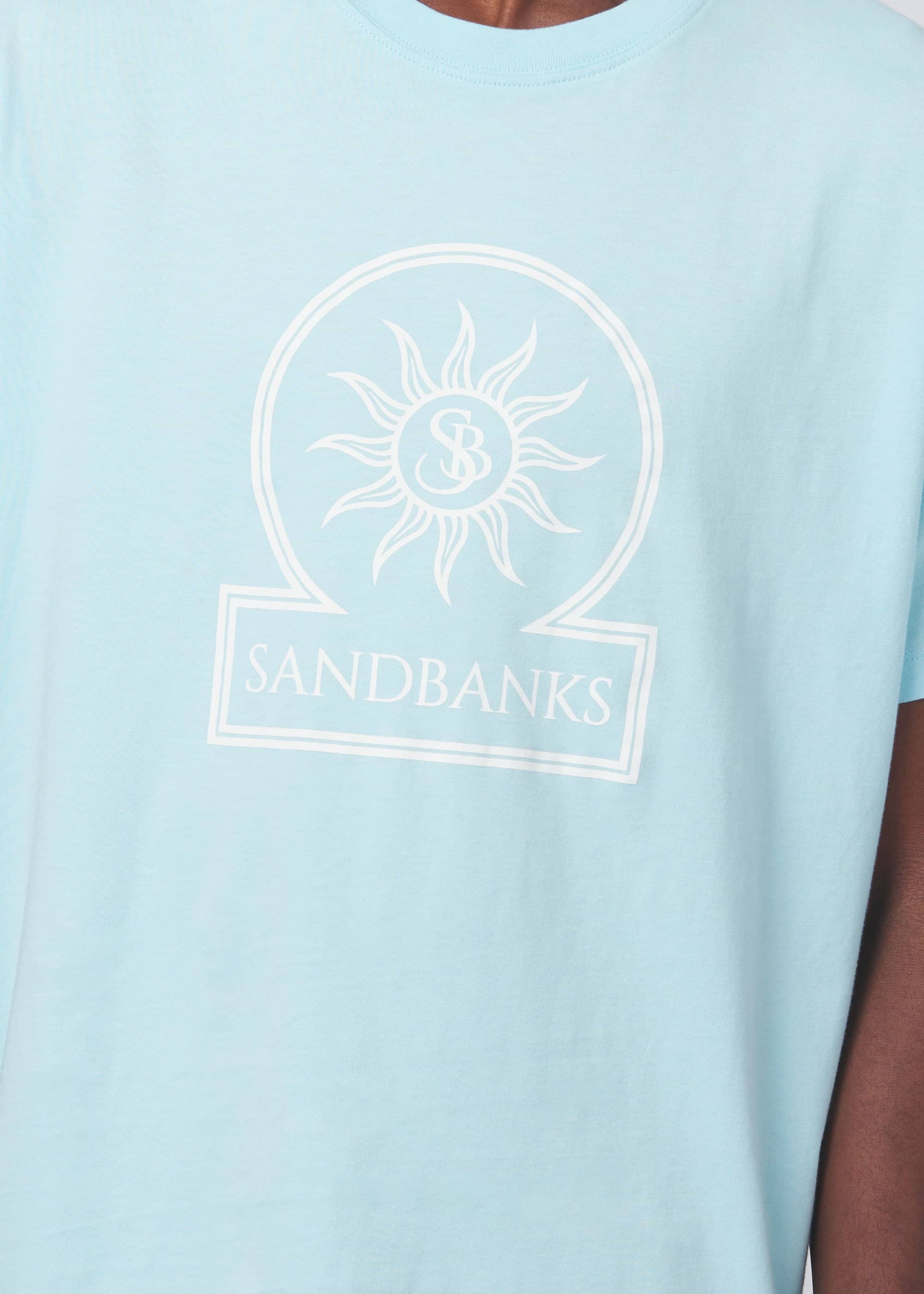 Sandbanks Logo Graphic T-Shirt - Crystal Blue