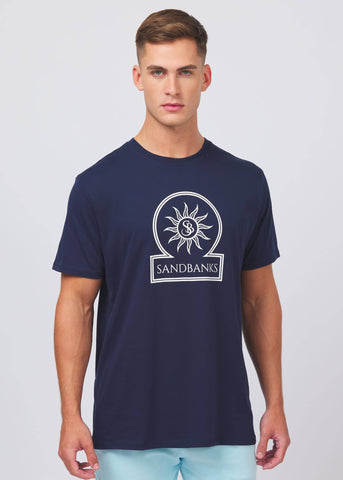 Sandbanks Logo Graphic T-Shirt - Navy - Sandbanks