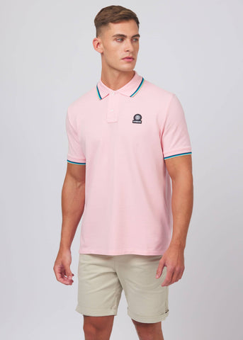 Sandbanks Badge Logo Polo Shirt - Crystal Rose - Sandbanks