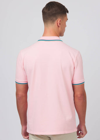 Sandbanks Badge Logo Polo Shirt - Crystal Rose - Sandbanks