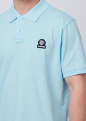 Sandbanks Badge Logo Pique Polo Shirt - Crystal Blue - Sandbanks