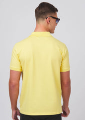 Sandbanks Badge Logo Pique Polo Shirt - Light Yellow - Sandbanks