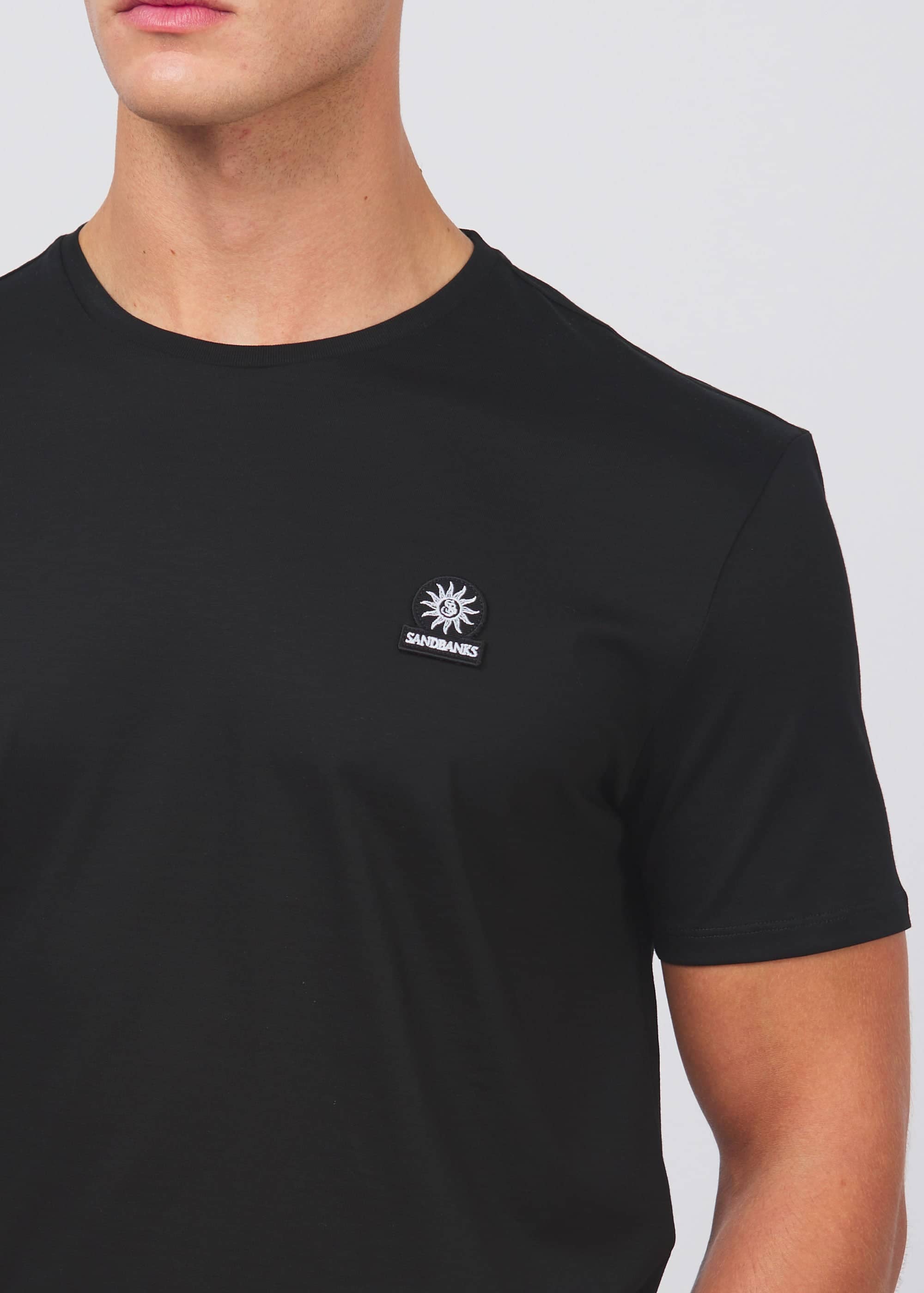 Sandbanks Badge Logo T-Shirt - Black - Sandbanks