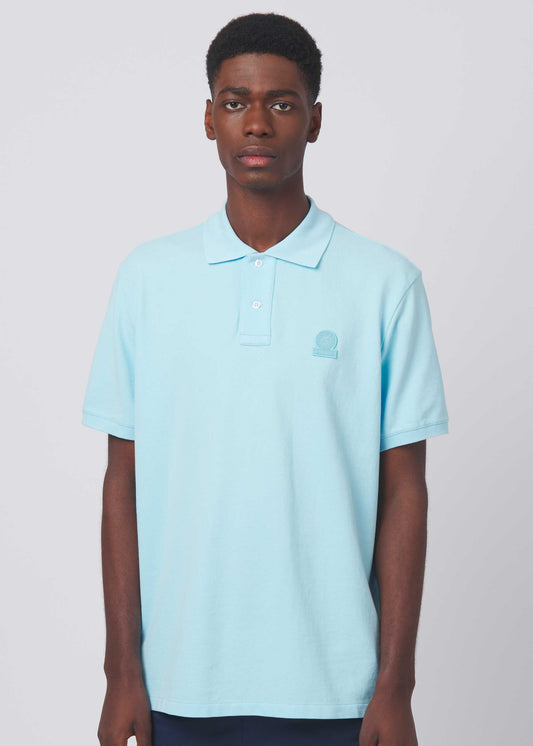 Sandbanks Tonal Badge Logo Polo Shirt - Crystal Blue - Sandbanks