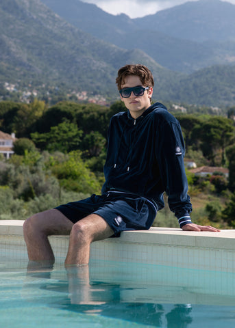 Sandbanks Towelling Zip Hoodie - Navy