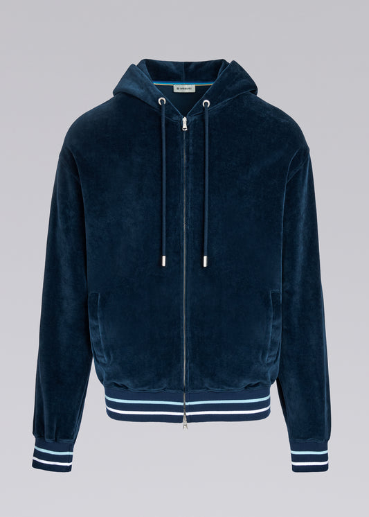 Sandbanks Towelling Zip Hoodie - Navy
