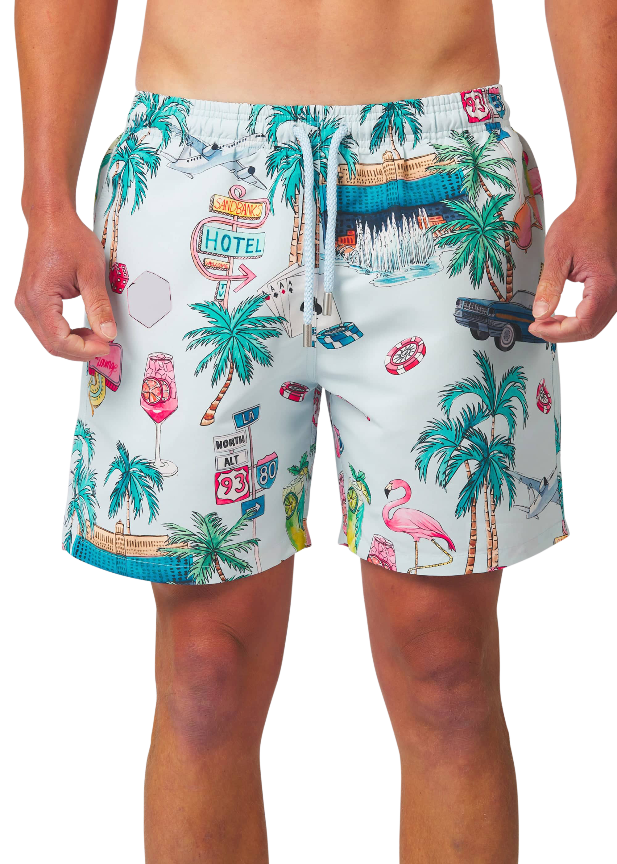 Sandbanks Vegas Swim Shorts - Light Blue - Sandbanks