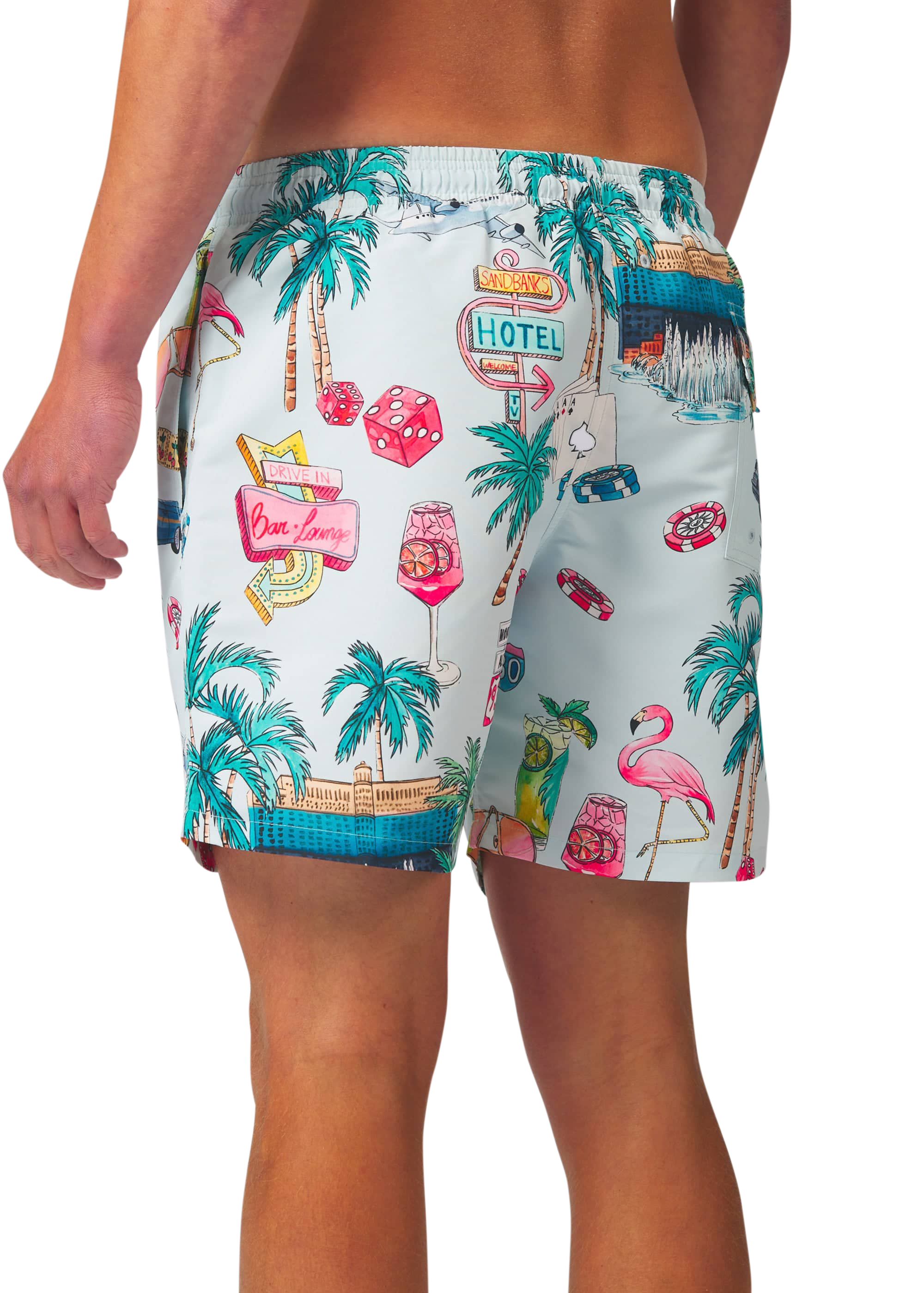 Sandbanks Vegas Swim Shorts - Light Blue - Sandbanks