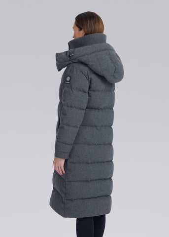 Sandbanks Haven Oversized Long Puffer - Grey Wool