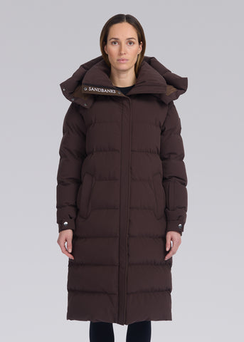 Sandbanks Haven Oversized Long Puffer - Brown