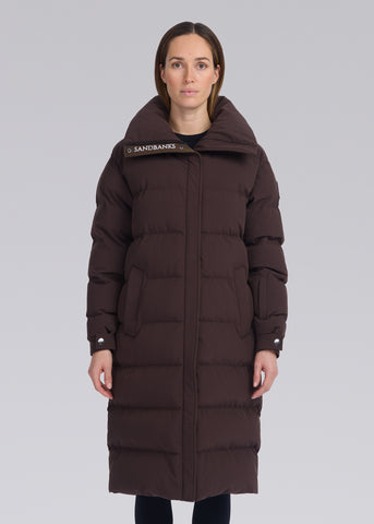 Sandbanks Haven Oversized Long Puffer - Brown